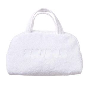 SKIMS Mini Terry Duffle Bag – White | Cotton Terry, Waterproof Lining